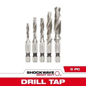 Milwaukee Shockwave Impact Duty Drill & Tap Bit Set 5pc 48-89-4875 Metric